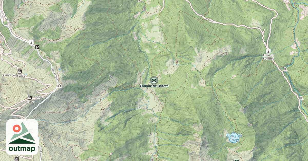 Map of Cabane de Bazets