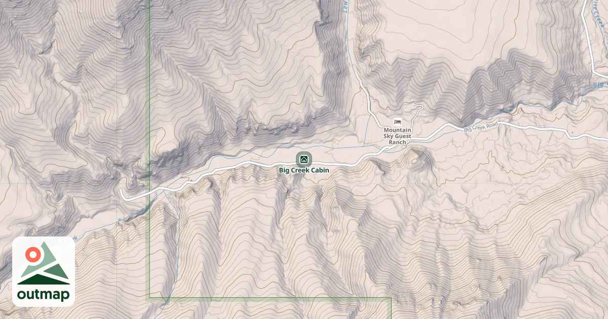 Map of Big Creek Cabin in Park