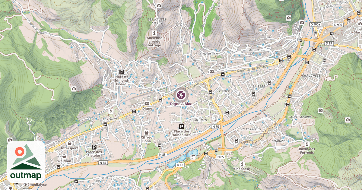 Map of Digne A Bloc