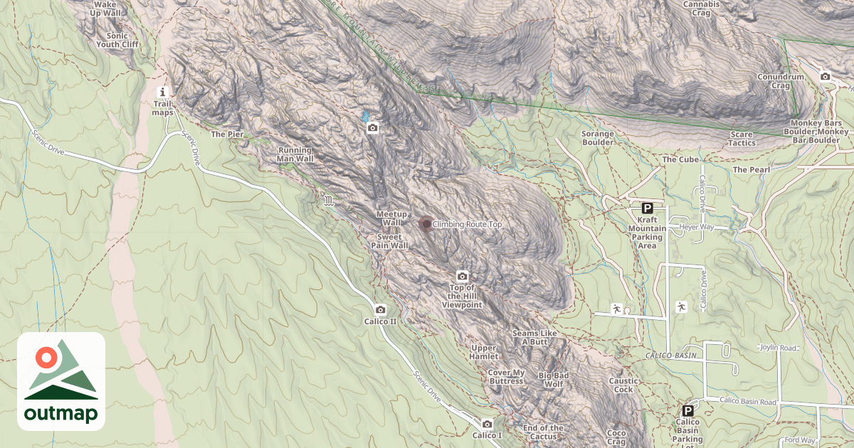 Map of Climbing Route Top