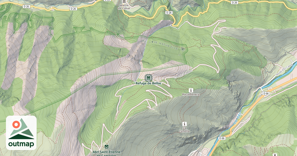 Map of Refuge de Belloc