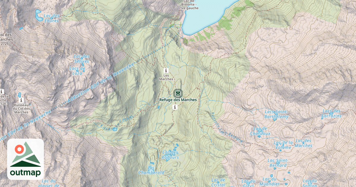 Map of Refuge des Marches