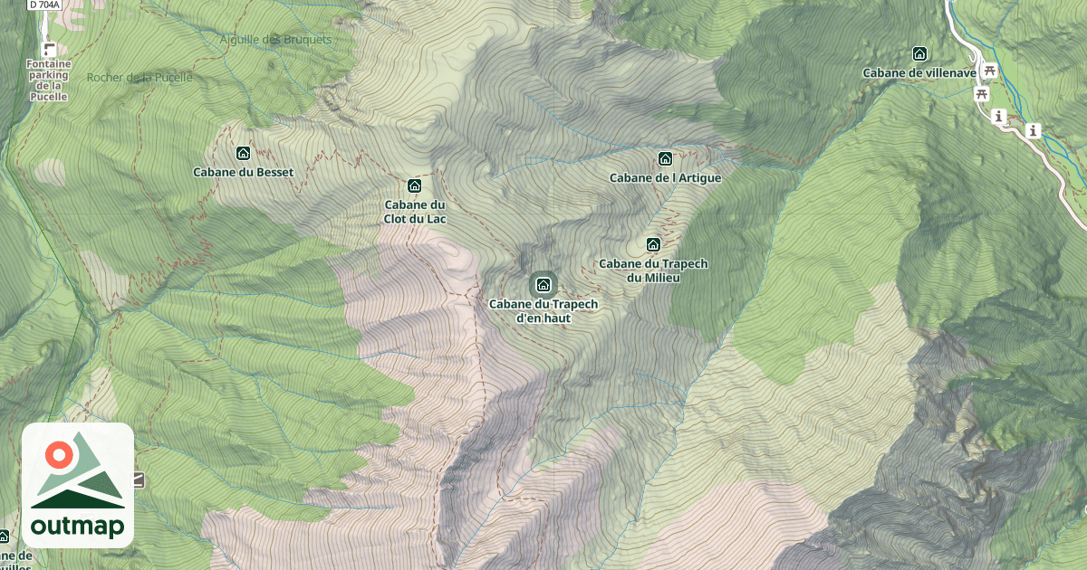 Map of Cabane du Trapech d'en haut