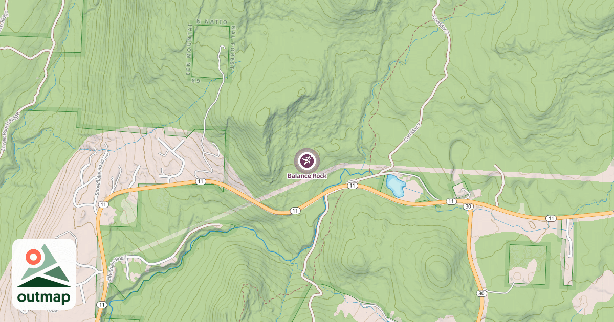 Map of Balance Rock