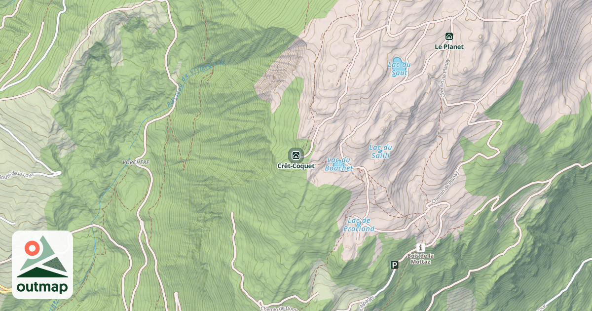 Map of Crêt-Coquet