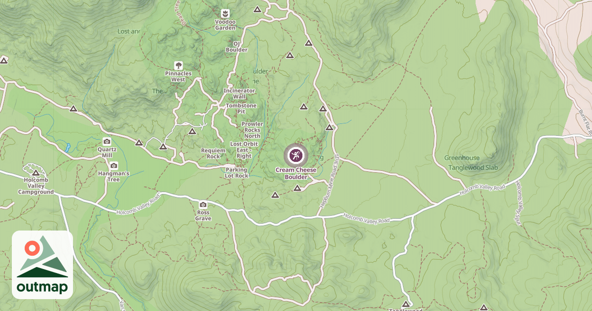 Map of Cream Cheese Boulder