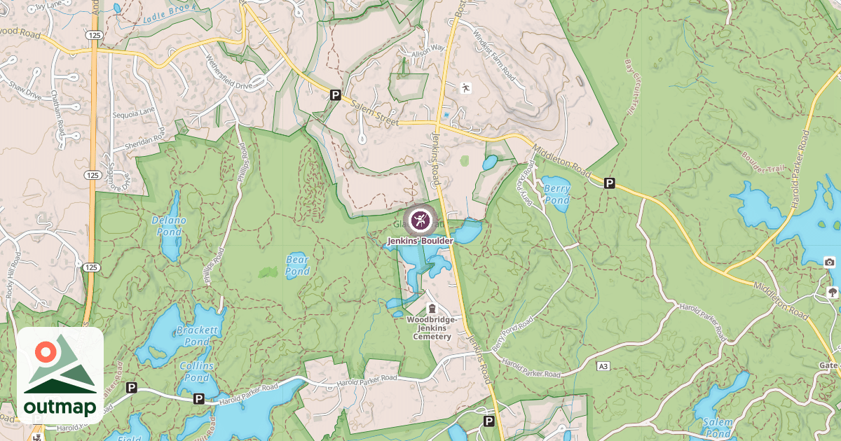 Map of Jenkins' Boulder
