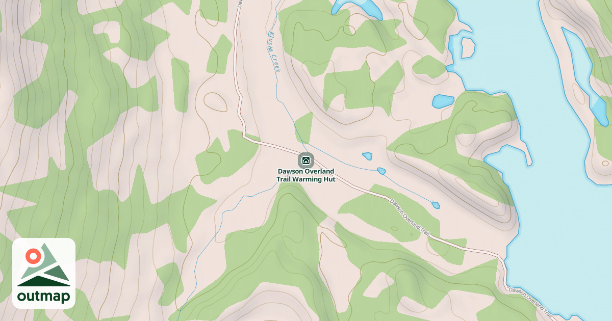 Map of Dawson Overland Trail Warming Hut