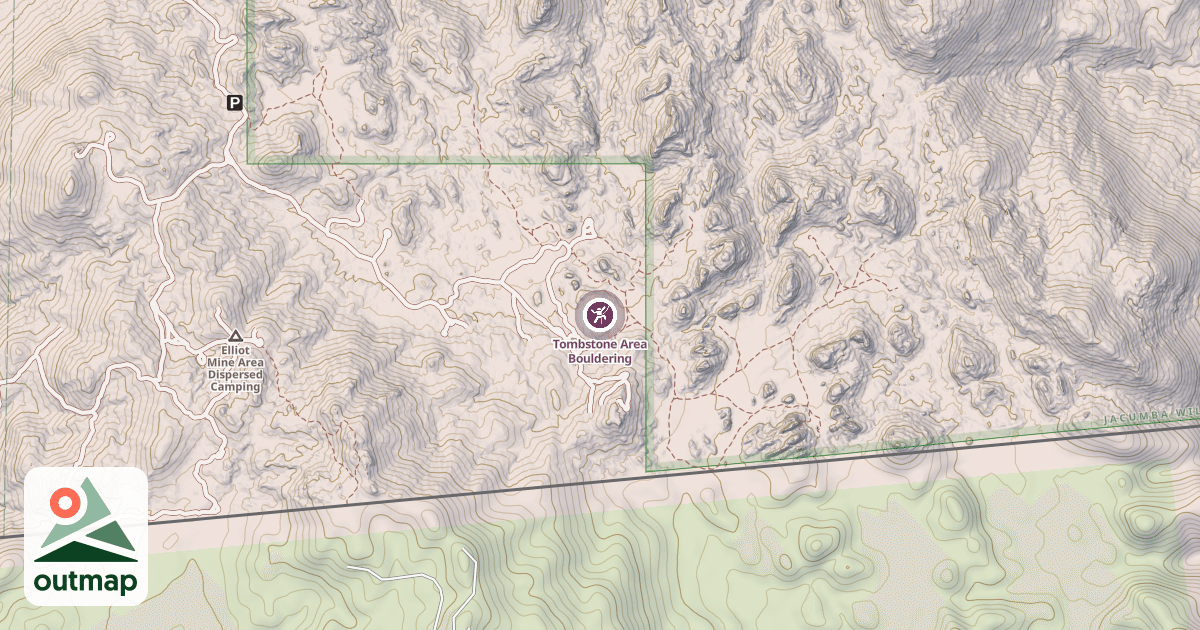 Map of Tombstone Area Bouldering