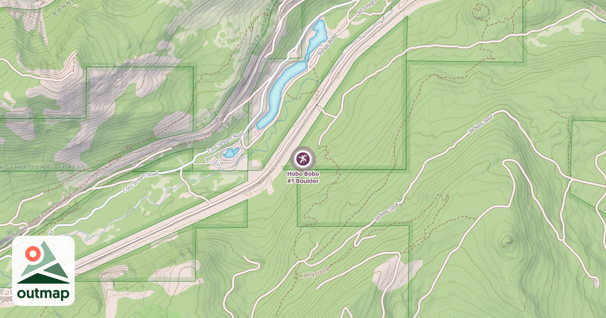 Map of Hobo Bobo #1 Boulder