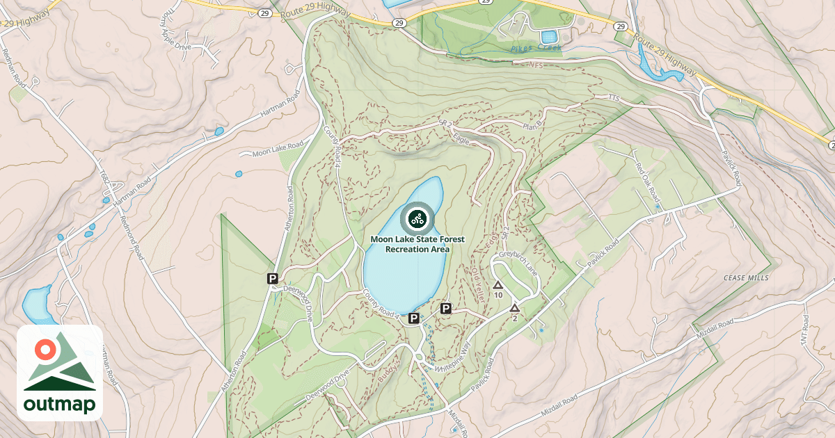 Map of Moon Lake State Forest Recreation Area