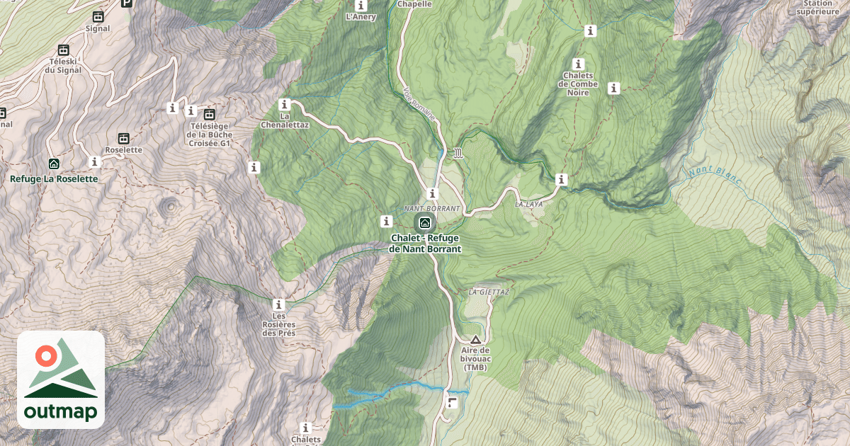 Map of Chalet - Refuge de Nant Borrant