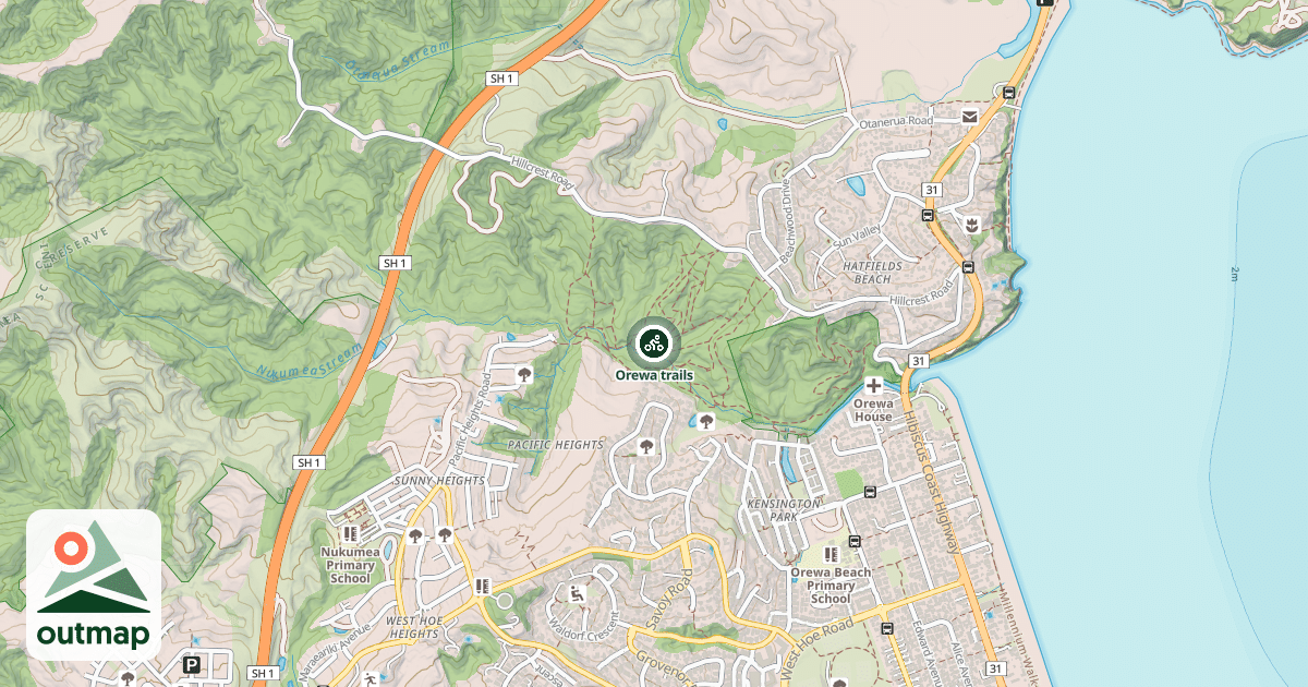 Map of Orewa trails