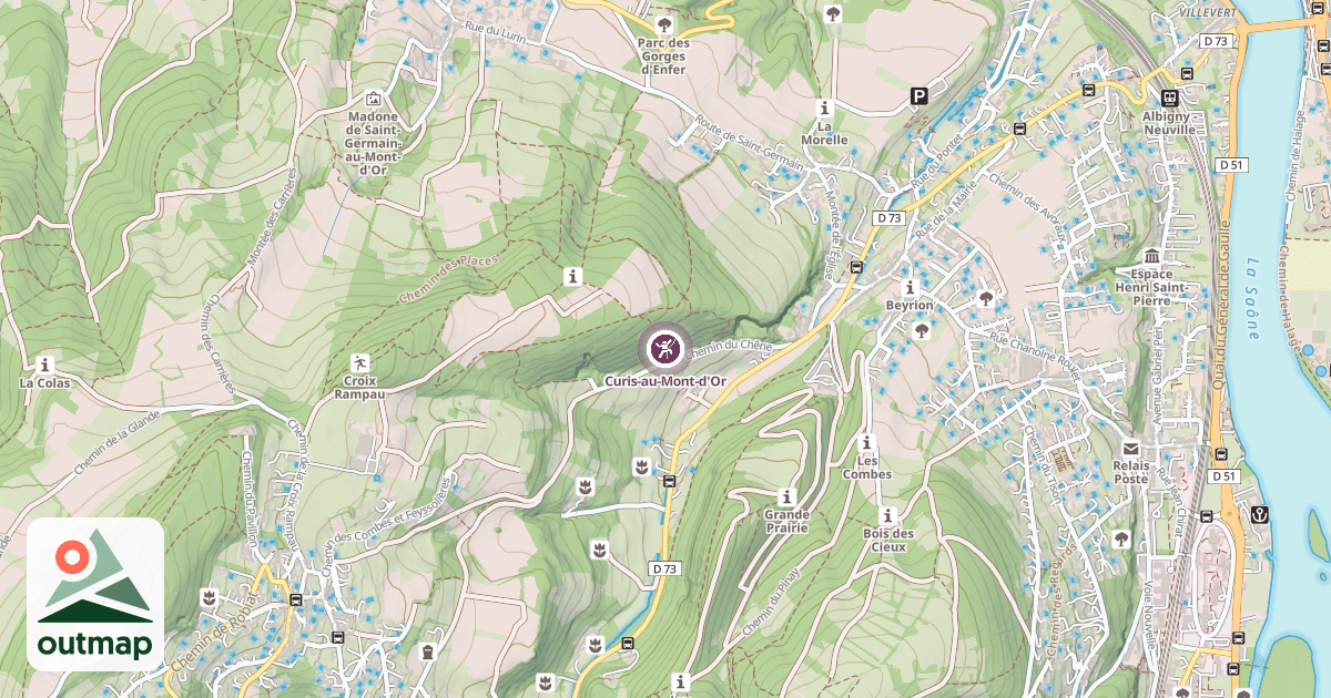 Map of Curis-au-Mont-d'Or