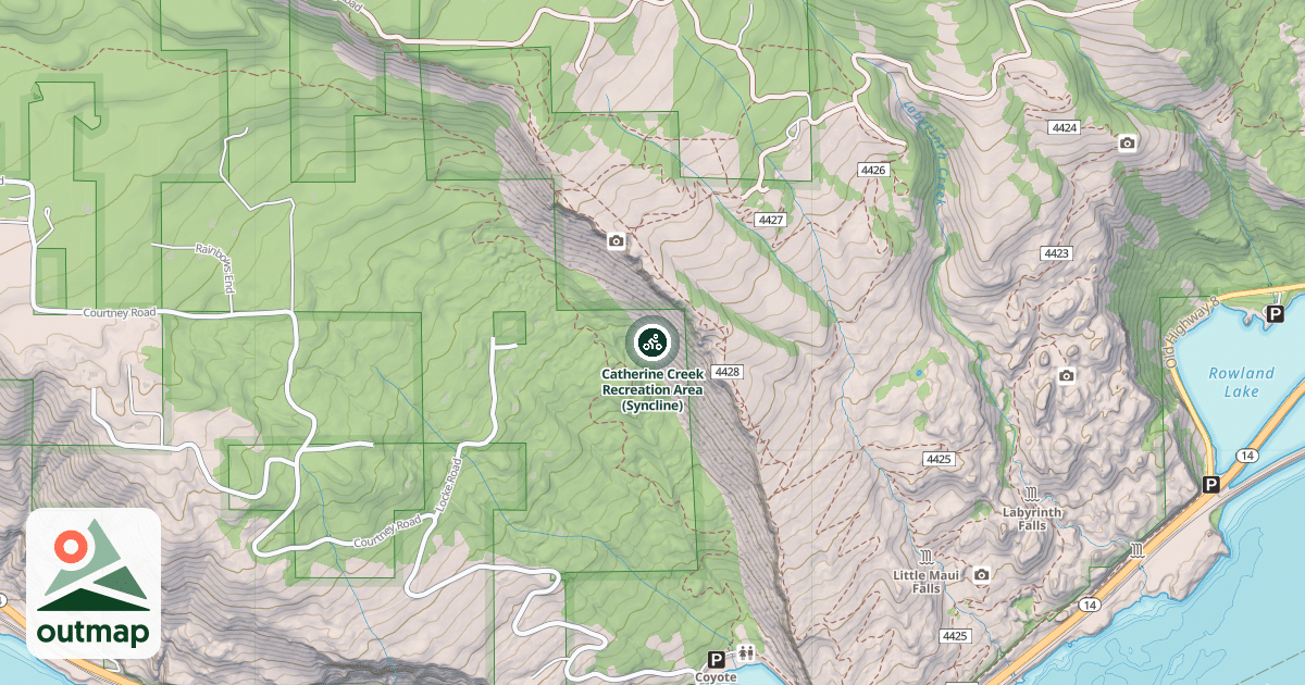 Map of Catherine Creek Recreation Area (Syncline)
