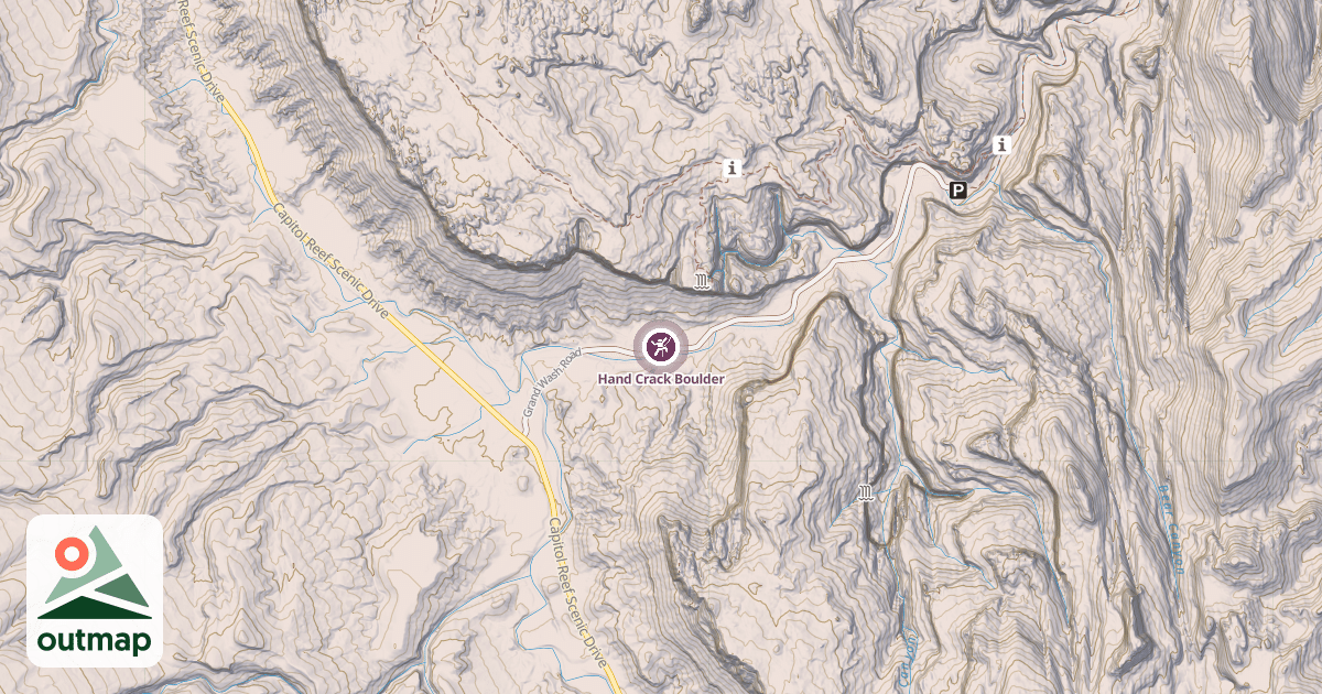 Map of Hand Crack Boulder