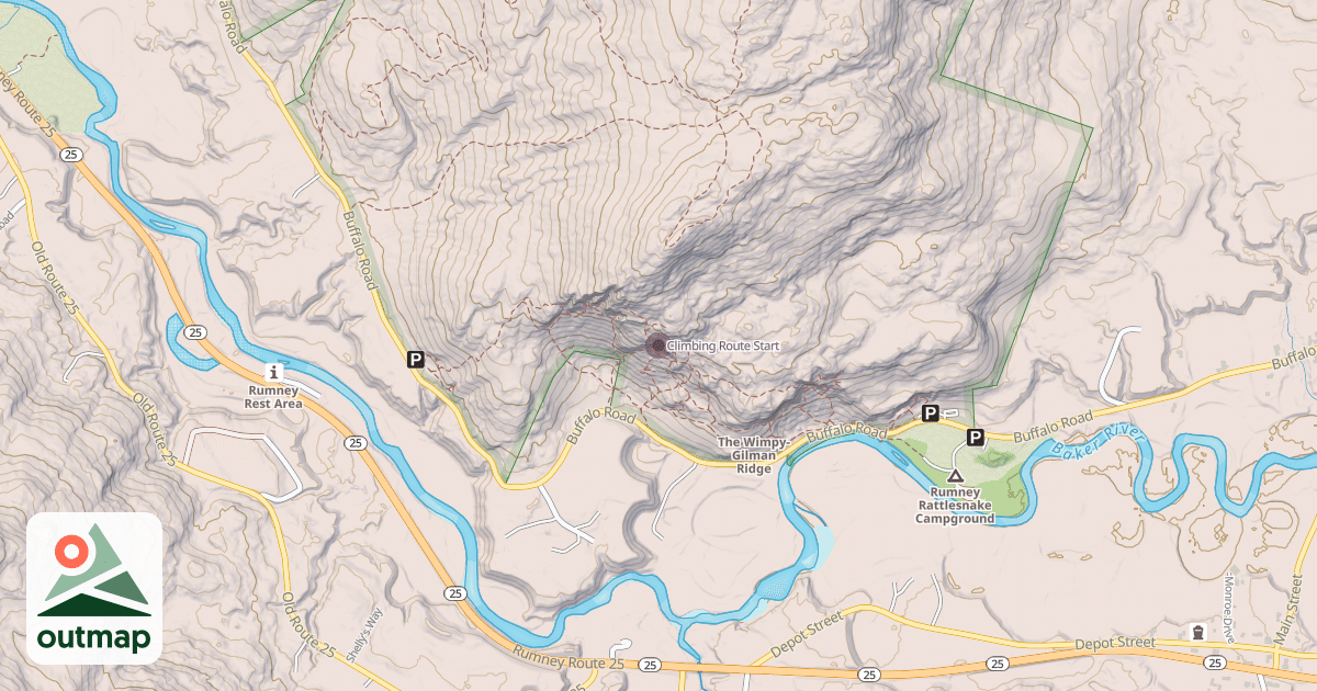 Map of Climbing Route Start