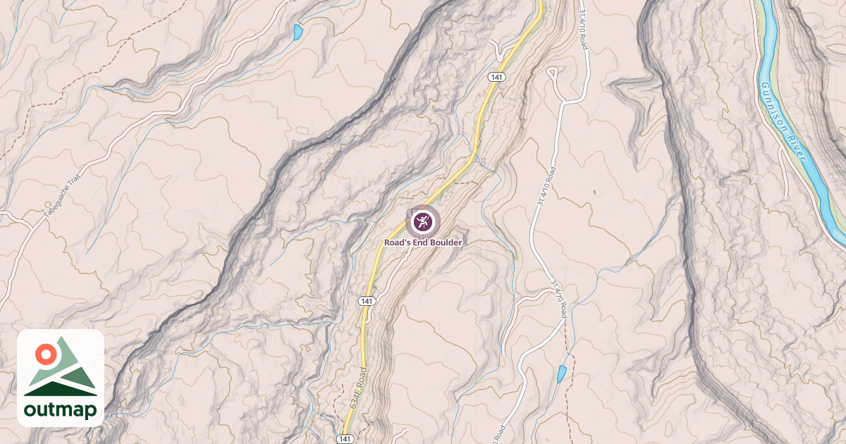 Map of Road's End Boulder