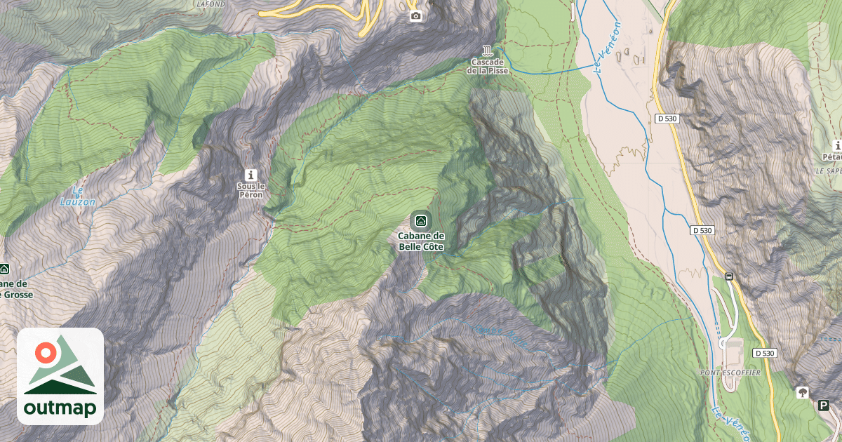 Map of Cabane de Belle Côte