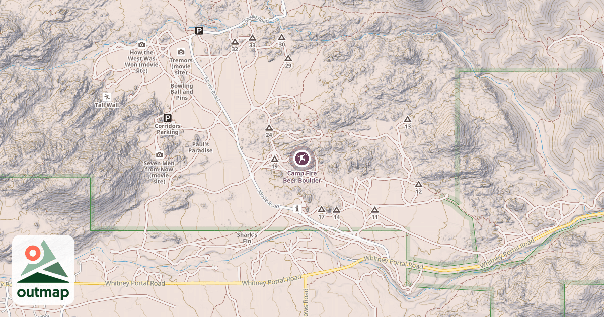Map of Camp Fire Beer Boulder