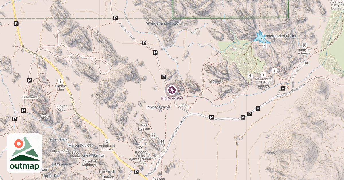 Map of Big Moe Wall