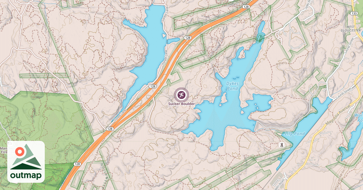 Map of Sucker Boulder