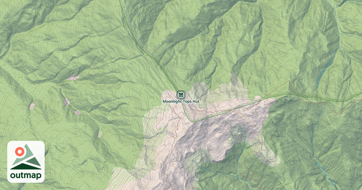 Map of Moonlight Tops Hut