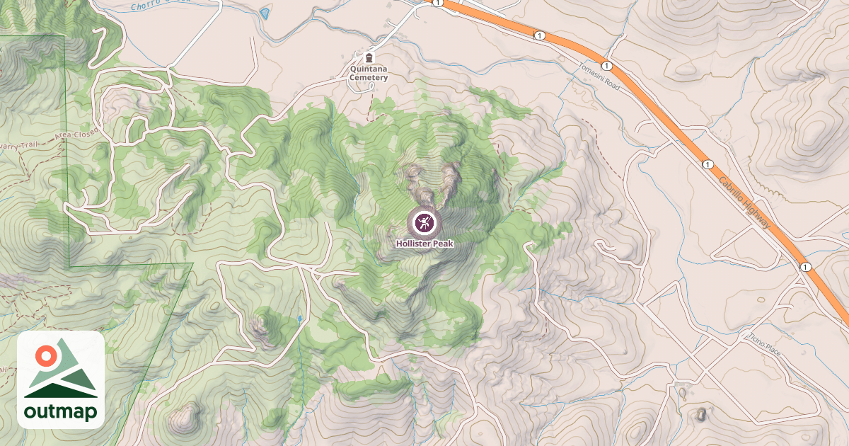 Map of Hollister Peak