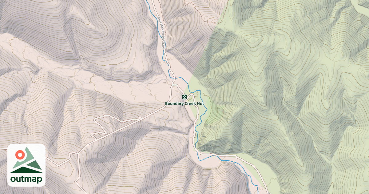 Map of Boundary Creek Hut