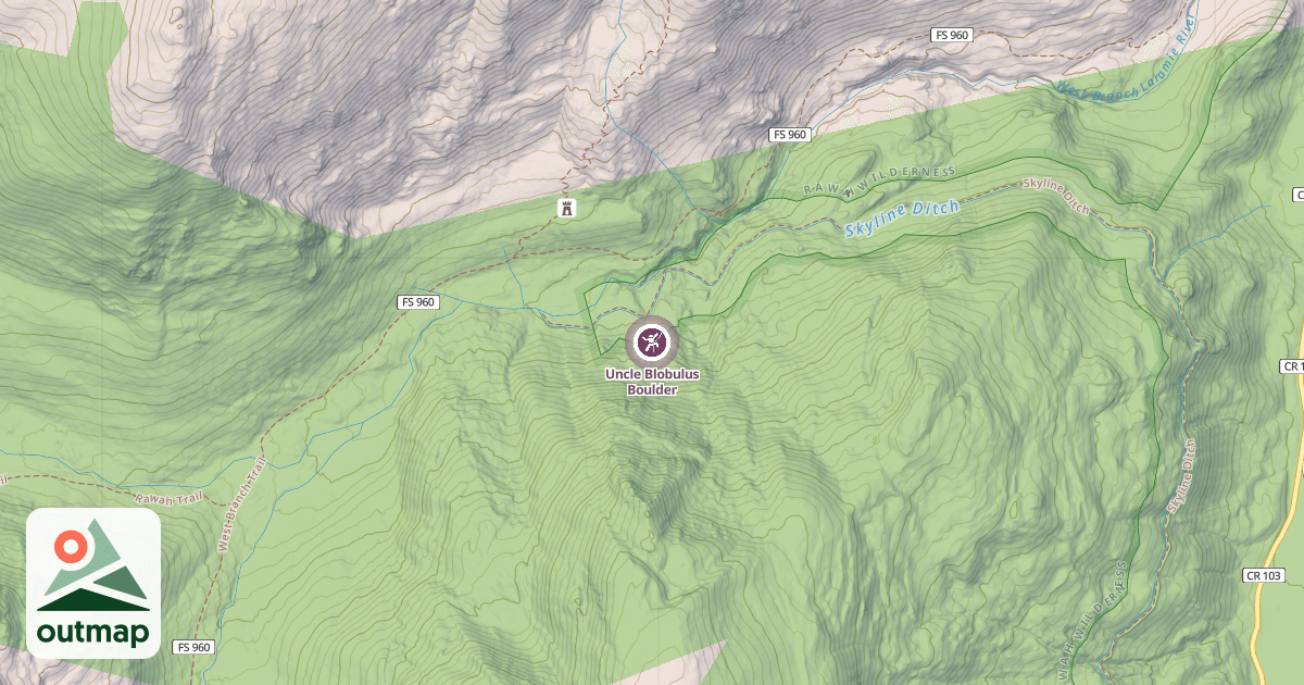Map of Uncle Blobulus Boulder