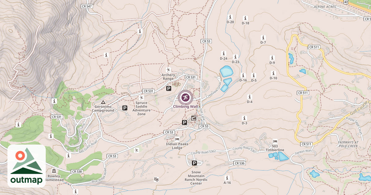 Map of Climbing Wall