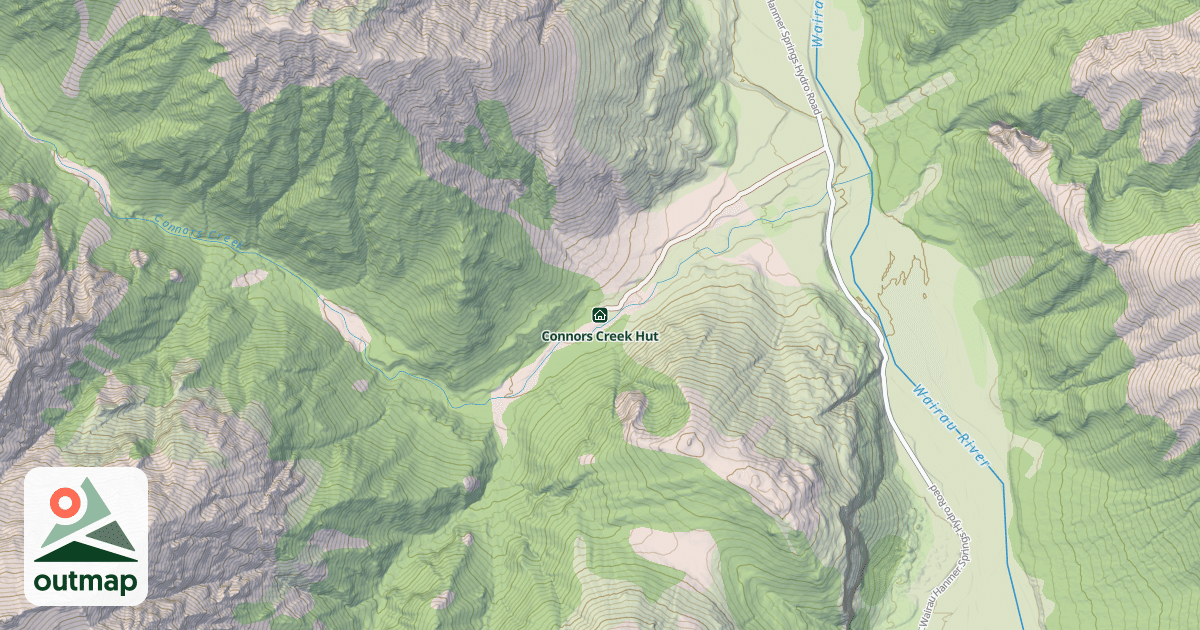 Map of Connors Creek Hut
