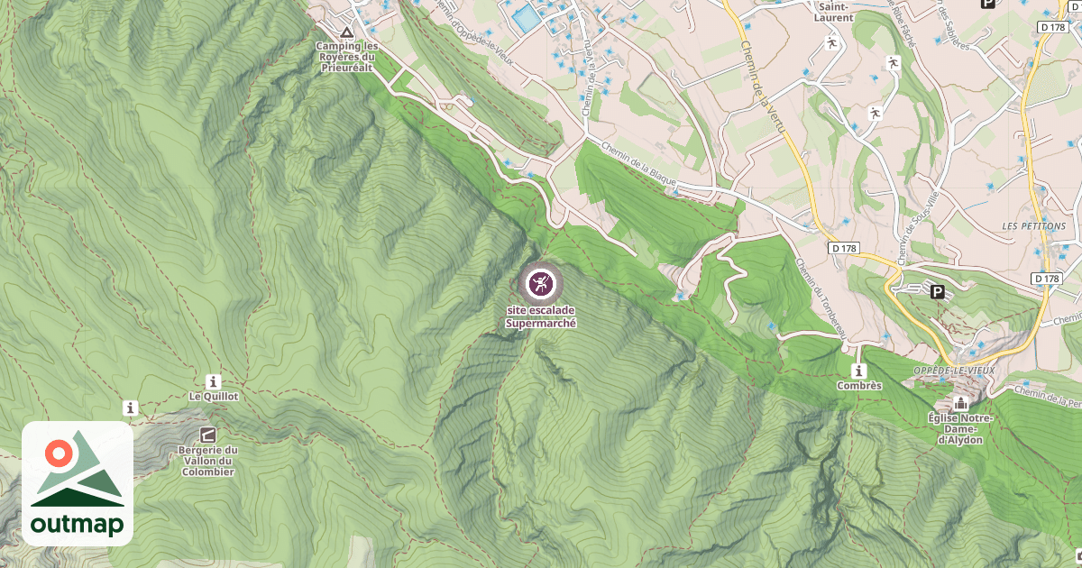 Map of site escalade Supermarché