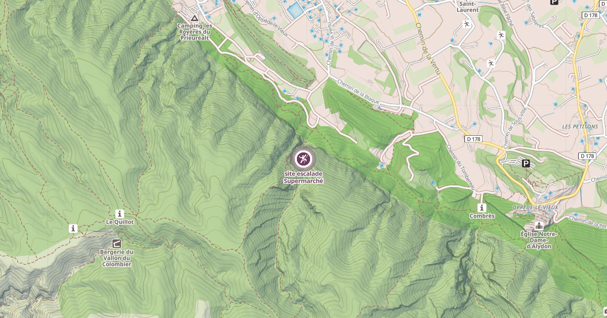 Map preview of site escalade Supermarché