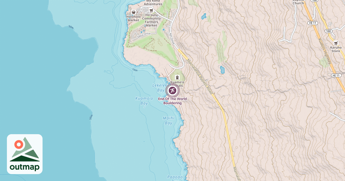 Map of End Of The World Bouldering