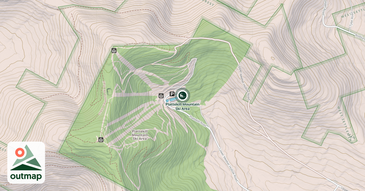 Map of Plattekill Mountain Ski Area