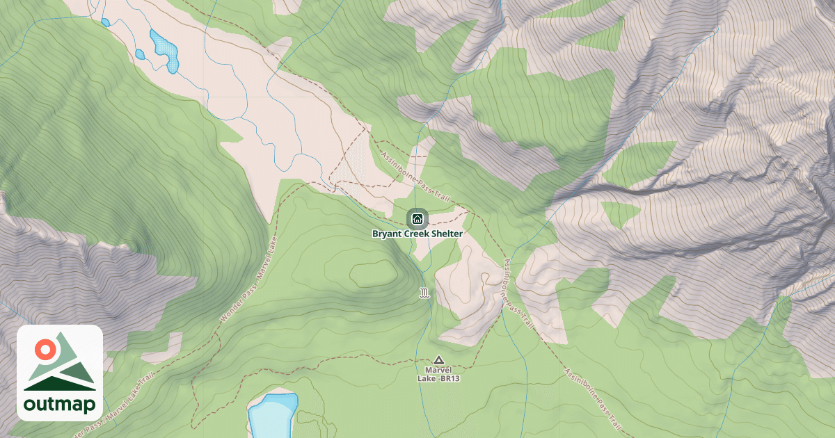 Map of Bryant Creek Shelter