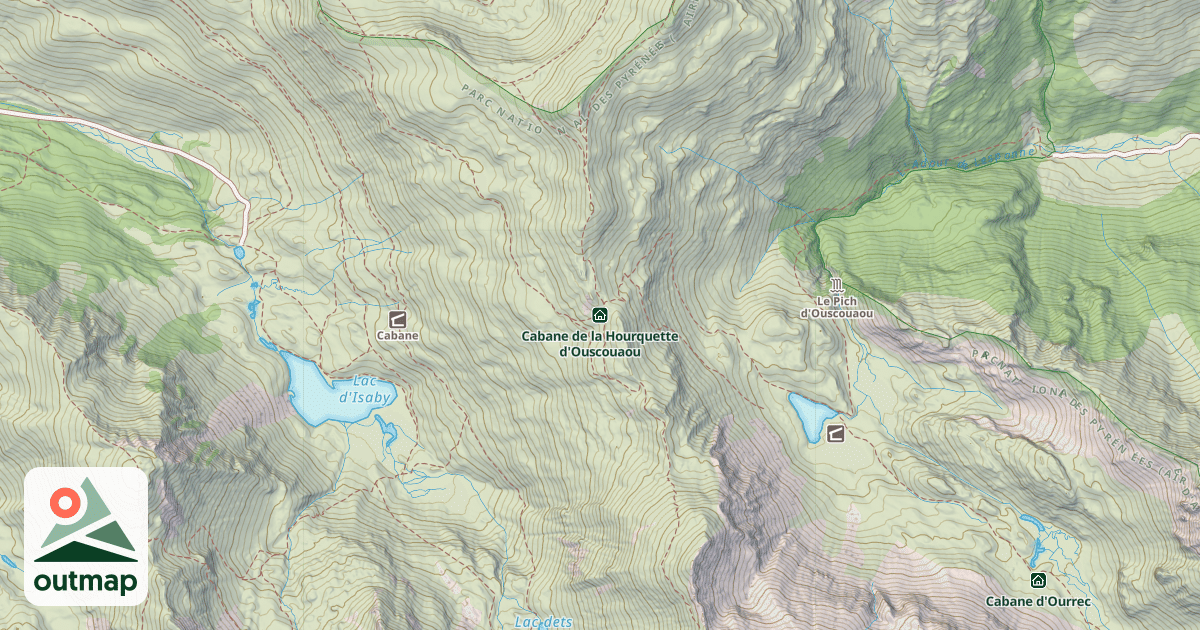 Map of Cabane de la Hourquette d'Ouscouaou