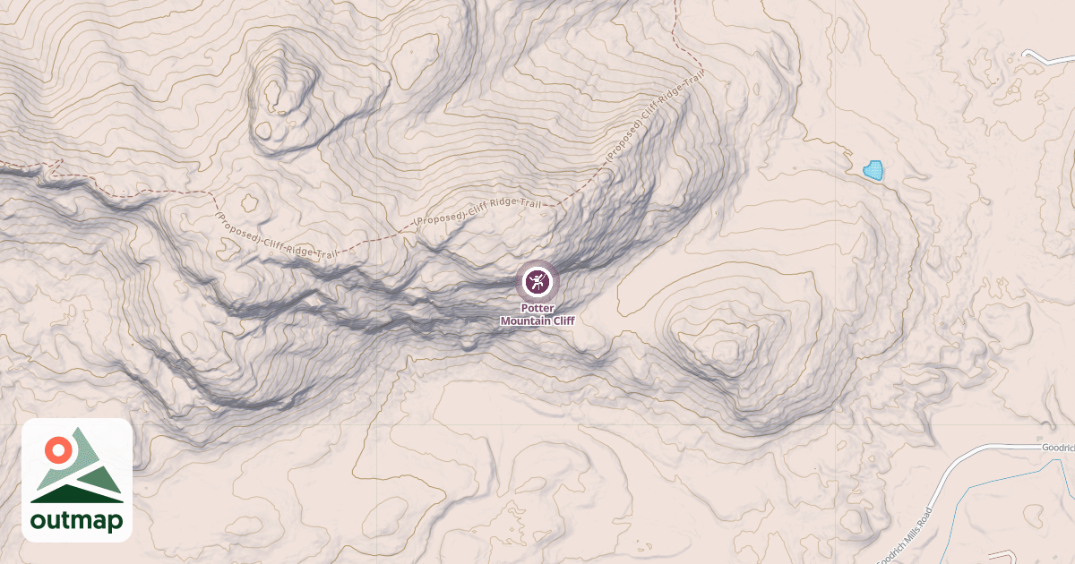 Map of Potter Mountain Cliff