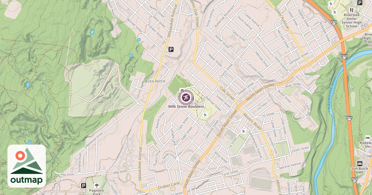 Map of Milk Stone Boulders