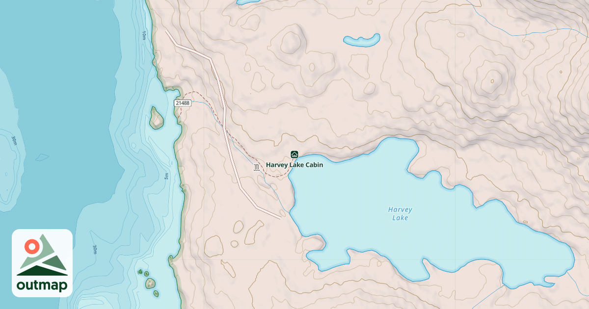 Map of Harvey Lake Cabin
