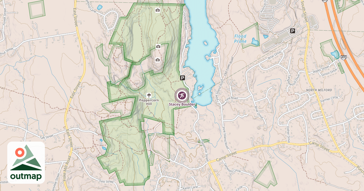 Map of Stacey Boulder
