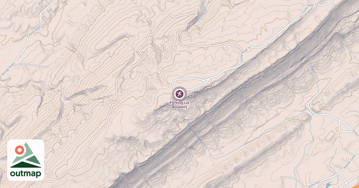 Map of Parking Lot Boulders