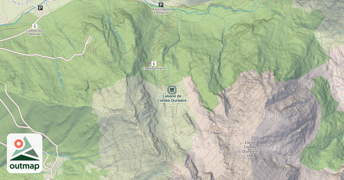 Map of Cabane de Combe Oursière