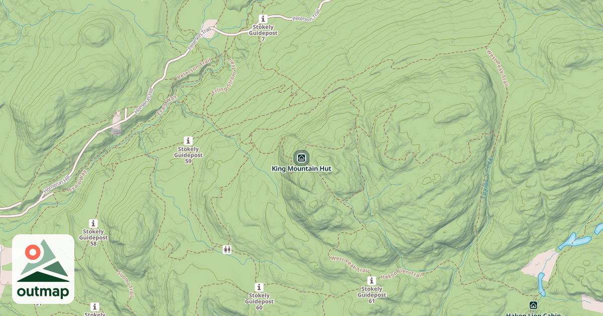 Map of King Mountain Hut