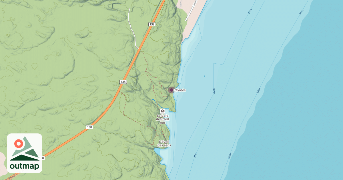 Map of L’évasée