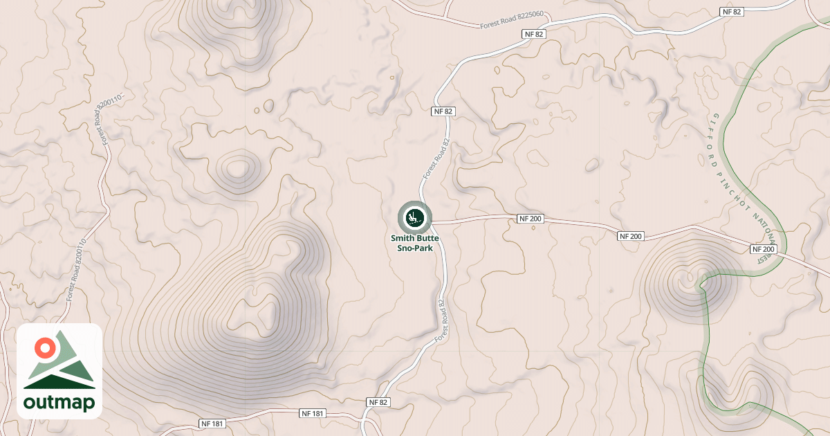Map of Smith Butte Sno-Park