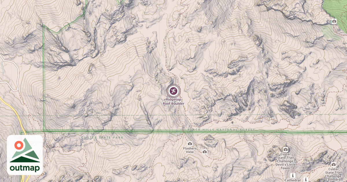 Map of Ridgetop Roof Boulder