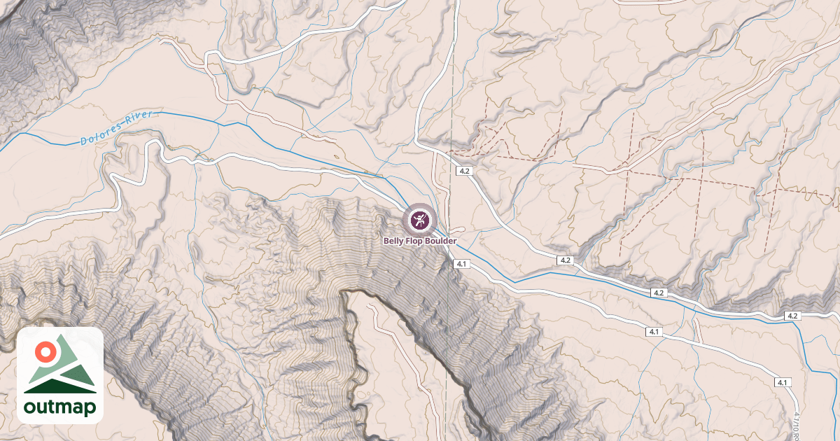 Map of Belly Flop Boulder