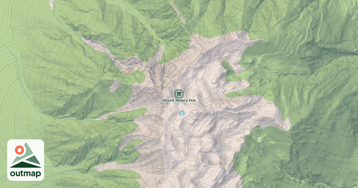 Map of Mount Misery Hut